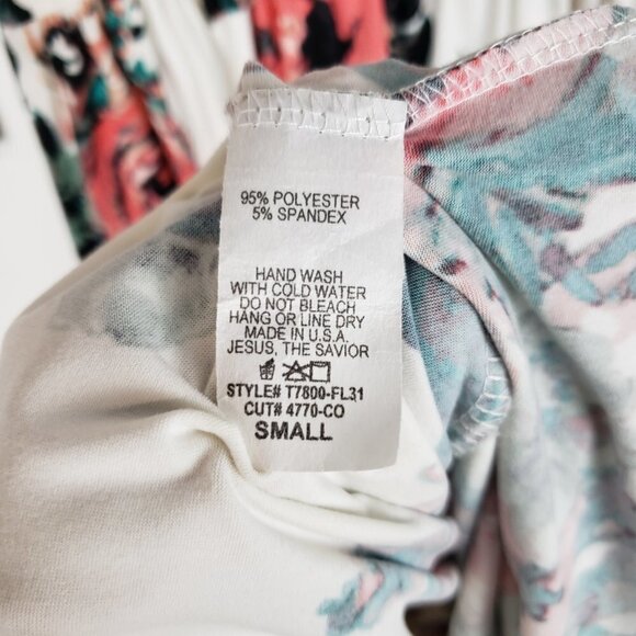 Jessakae Classic Rose Maxi Dress Modest Pockets Ivory Pink Floral Size Small - Picture 9 of 10